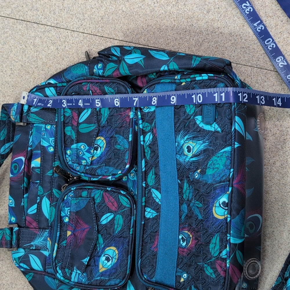 Lug Mini Puddle Jumper convertible Crossbody/Tote/Backpack. Peacock Teal - Picture 7 of 12